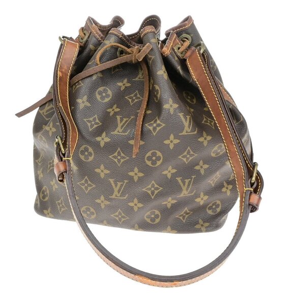 LOUIS VUITTON Petit Noe Drawstring Shoulder Bag Monogram Leather - Picture 1 of 14